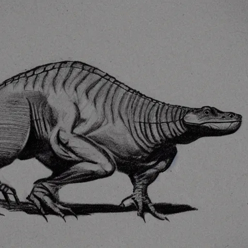 Image similar to 1 9 0 0's sketches of dinosaurs seen in the wild