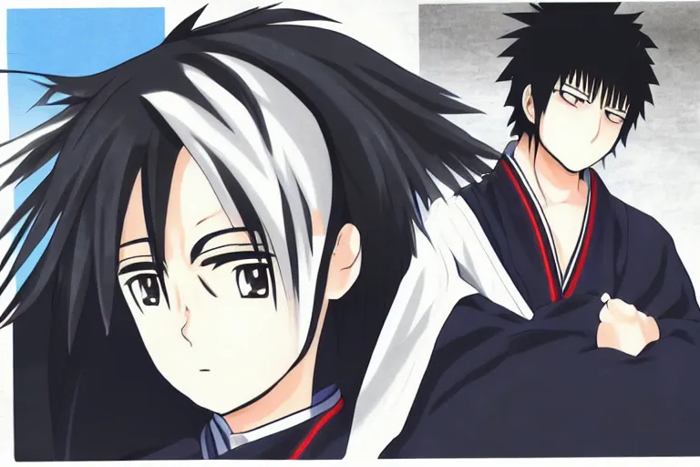 Image similar to hijikata toushirou, chibi, anime, short black hair, gintama