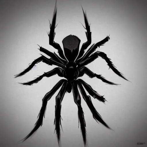 Prompt: “Concept art, creepy spider monster creeping down a dark futuristic hallway, highly detailed”