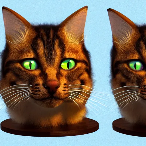 Image similar to cat 3d rendering from different angles