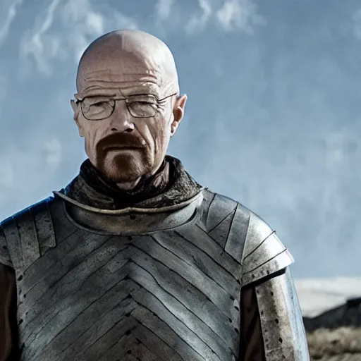 Prompt: walter white as a medieval knight in Game of thrones