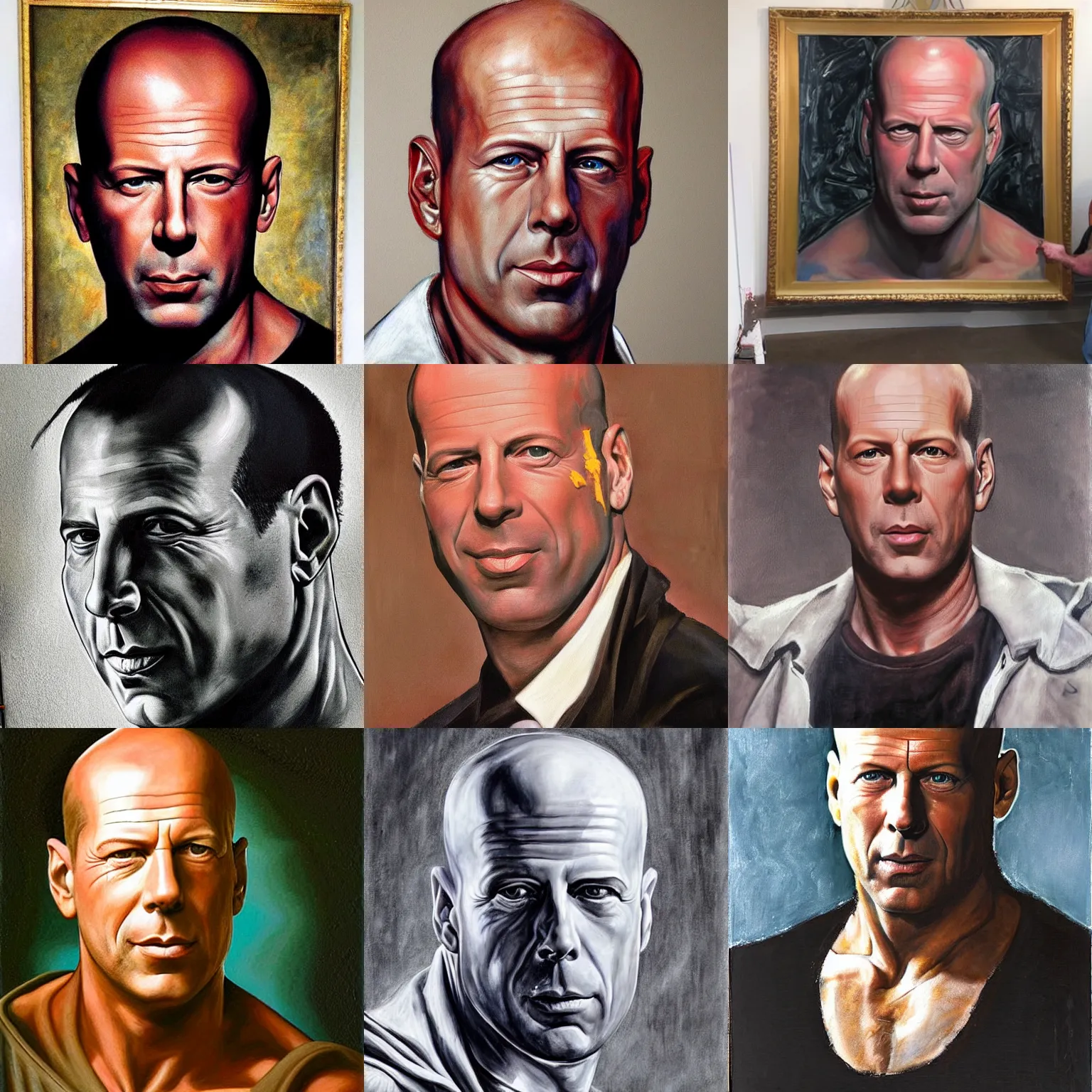 Prompt: Bruce Willis painted by Michelangelo