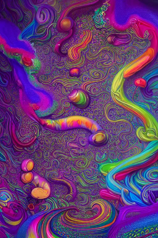 Image similar to colorful liquid smoke morphing into happy sleeping faces, extremely colorful psychedelic experience, dmt, psilocybin, lsd, intricate, elegant, highly detailed, digital painting, artstation, smooth, sharp focus, illustration, art by hana yata, android jones, octane render, unreal engine, 8 k