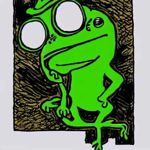 Image similar to pepe the frog smoking weed