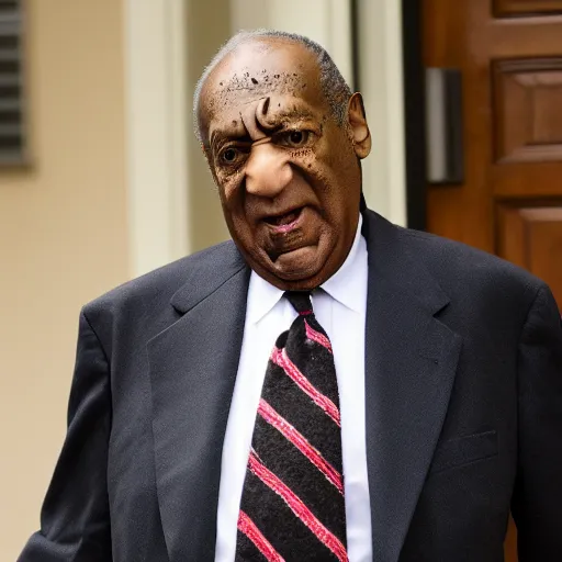 Prompt: Bill Cosby on Ring Doorbell footage, creepy