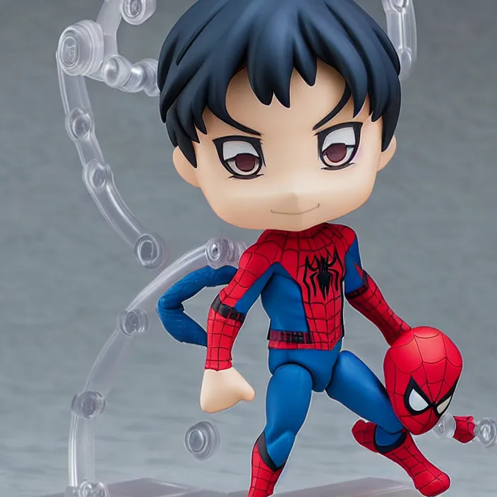 Image similar to spiderman, an anime nendoroid of spiderman, figurine, detailed product photo