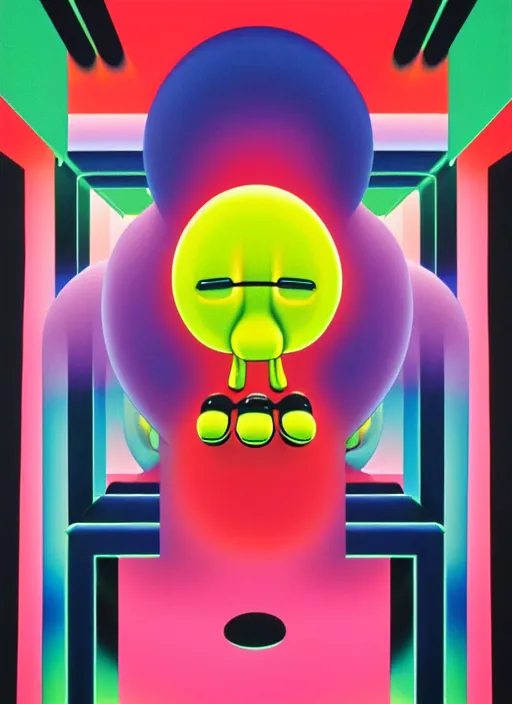 Image similar to illustrated bomb by shusei nagaoka, kaws, david rudnick, airbrush on canvas, pastell colours, cell shaded, 8 k