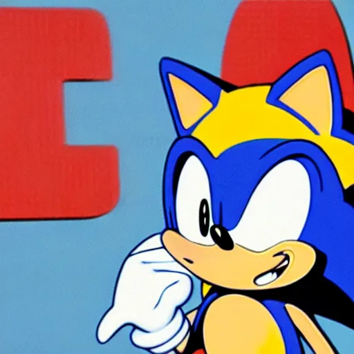 Image similar to sonic the hedgehog in the 1 9 7 0 s