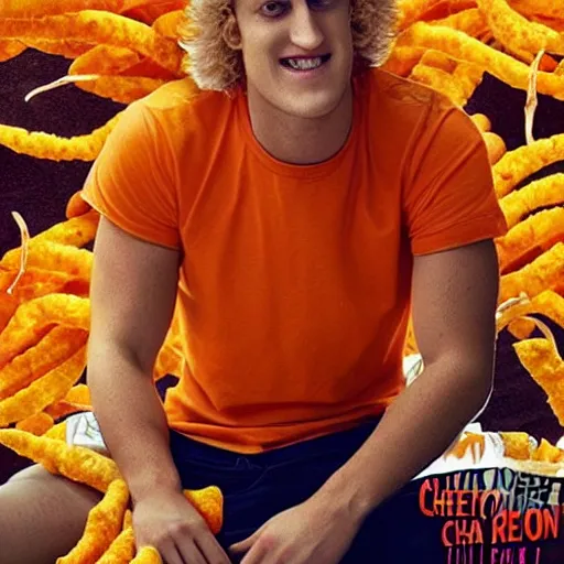 Image similar to logan paul as a cheeto,