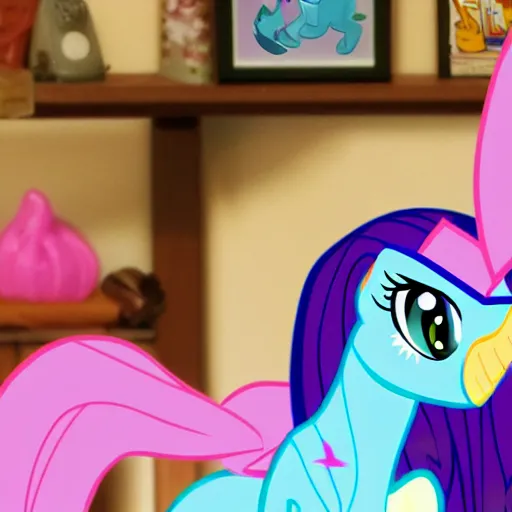 Prompt: bin Ladin watching my little pony