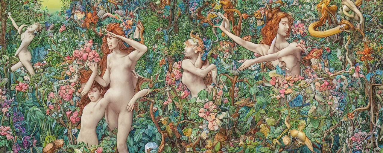 Image similar to garden of eden by James Jean