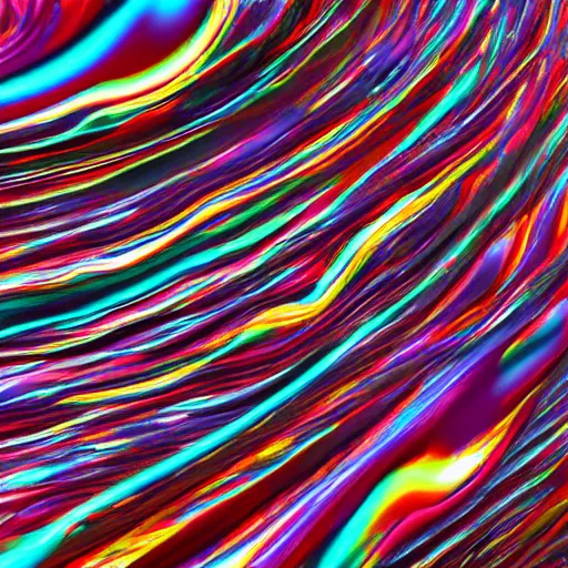 Image similar to streams of multicolored, simulated fluid collide to form a can of soda. 3 d digital motion graphics.