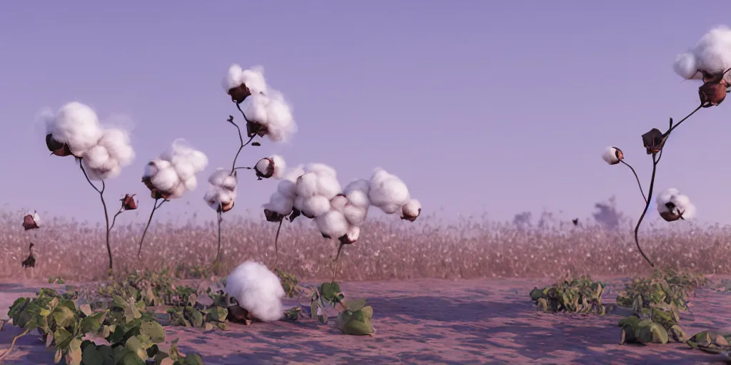 Image similar to explosions in the form of cotton plants on the crimean bridge, 3 d octane remder, epic lighting, 8 k, by goro fujita