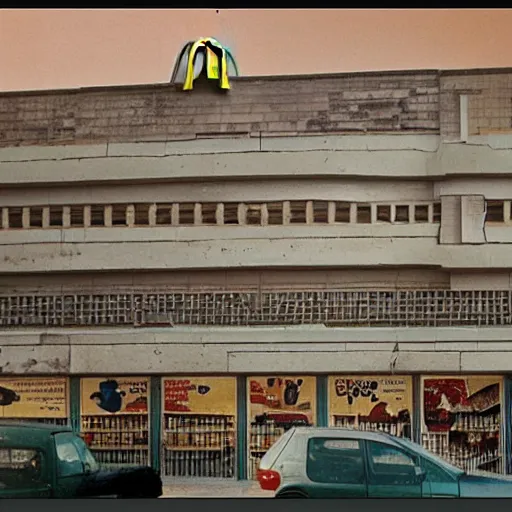 Image similar to mac donalds building in ancient egypt