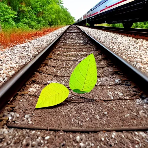 Image similar to NS train screaming in fear of a leaf that's laying on the train tracks