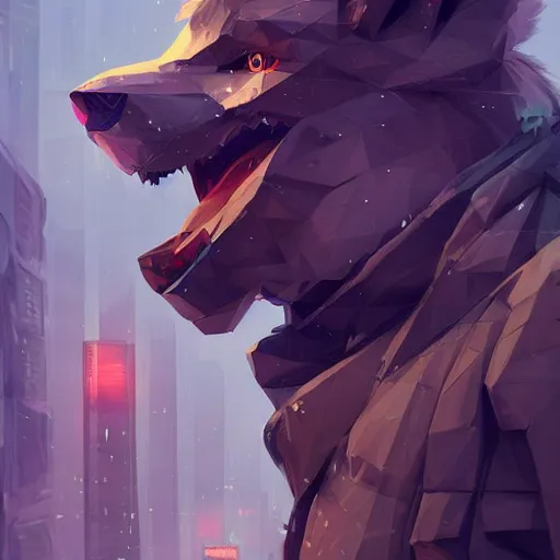 Image similar to Playstation 1 PS1 low poly graphics portrait of furry anthro anthropomorphic wolf head animal person fursona wearing clothes in a futuristic cyberpunk foggy city alleway .Greg Rutkowski, Simon Stalenhag, christopher nolan trending on Artstation, CGSociety