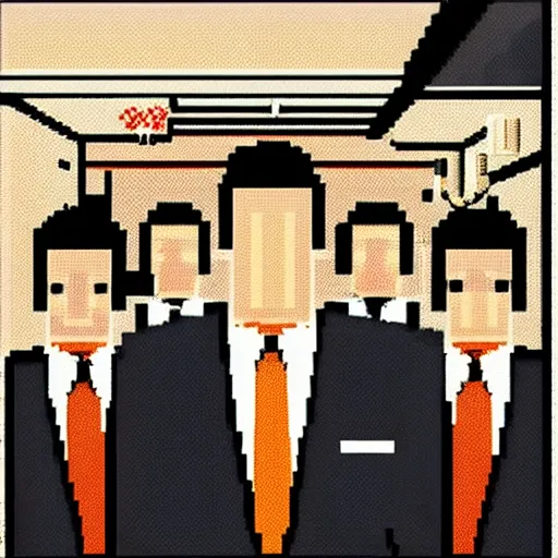 Prompt: an 8-bit game of Mad Men
