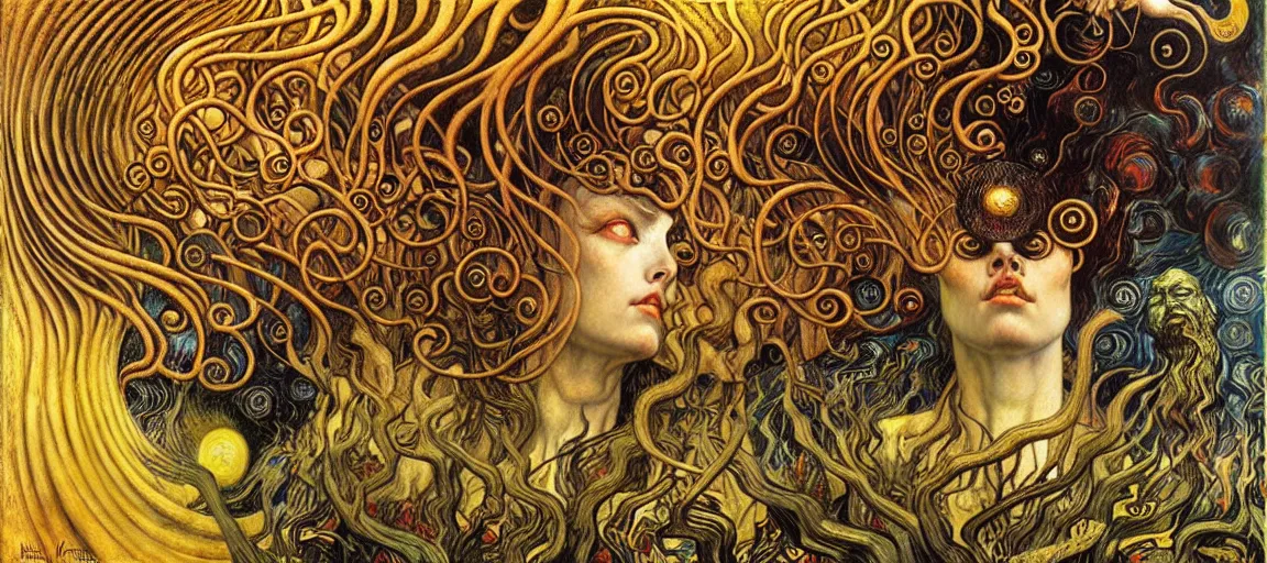 Image similar to Divine Chaos Engine by Karol Bak, Jean Delville, William Blake, Gustav Klimt, and Vincent Van Gogh, symbolist, visionary