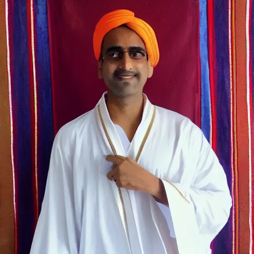 Prompt: Sanjay C as an Indian Monk in his robes