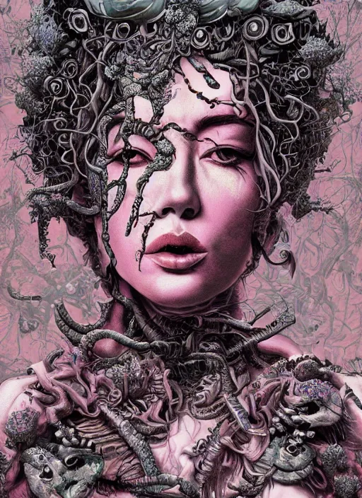 Image similar to Poison goddess painting by Dan Hillier, trending on artstation, artstationHD, artstationHQ, 4k, 8k