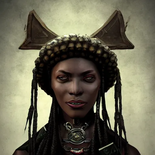 Image similar to a dark and ominous voodoo priestess, Apex Legends character digital illustration portrait design, by anton semenov, detailed, cinematic lighting, wide angle action dynamic portrait