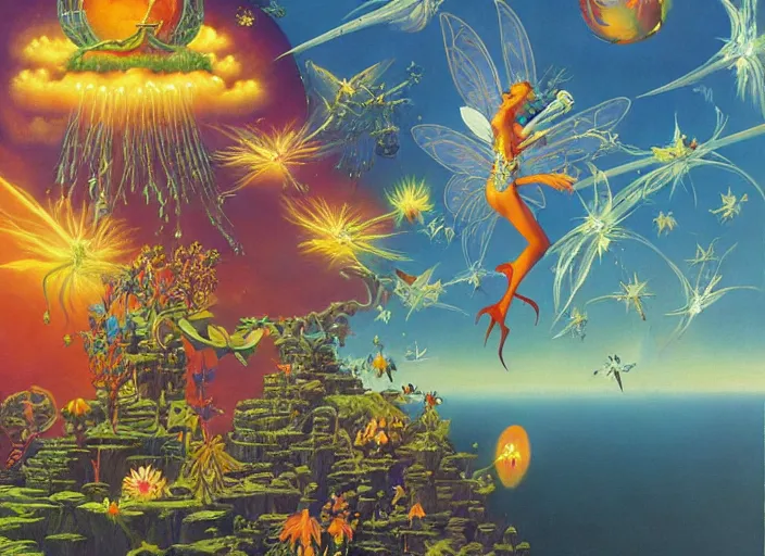 Image similar to fairy dance by kilian eng, chris foss, rodney matthews, robert mccall, jacek yerka and vladimir kush, oil on canvas