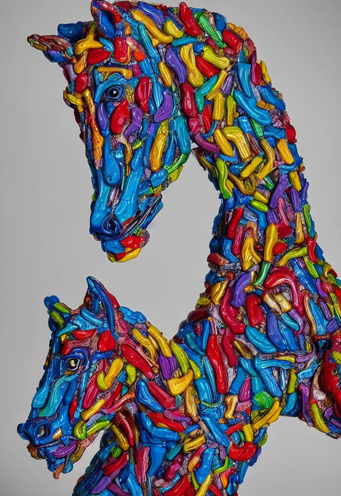 Prompt: bojack horseman, anatomical model made of colored resin, by damien hirst, sigma 3 5 mm f / 8