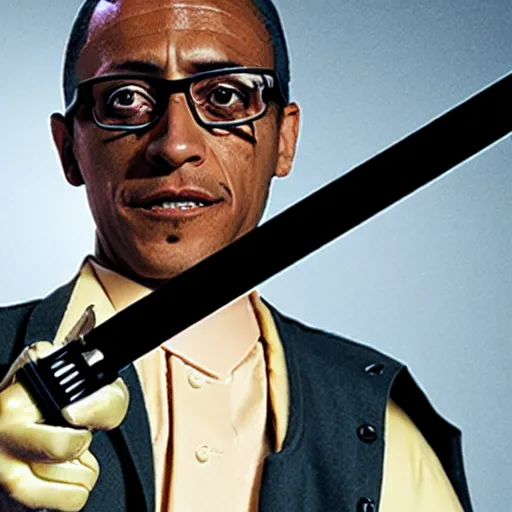 Image similar to gustavo fring with a lightsaber