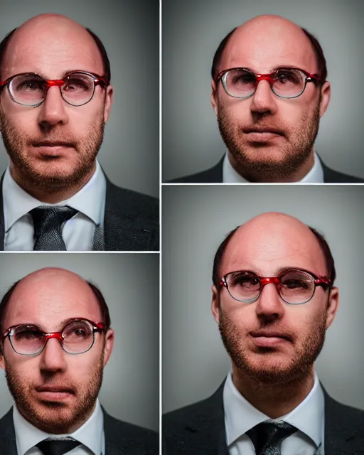 Prompt: joel glazer is the devil reincarnate, owner of manchester united football club, portrait, pure evil, devils horns, joel glazer, hell, 8 5 mm lens, photo realistic, symmetrical face, cinematic lighting