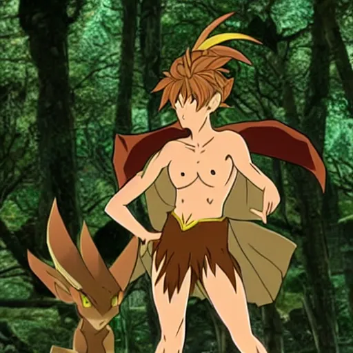 Image similar to anime still of elora the faun from the 1 9 9 9 japanese anime television series'spyro x sparks : tondemo tours'