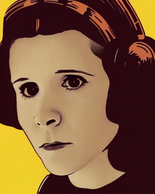 Image similar to carrie fisher in star wars, 1977, digital art, cdx