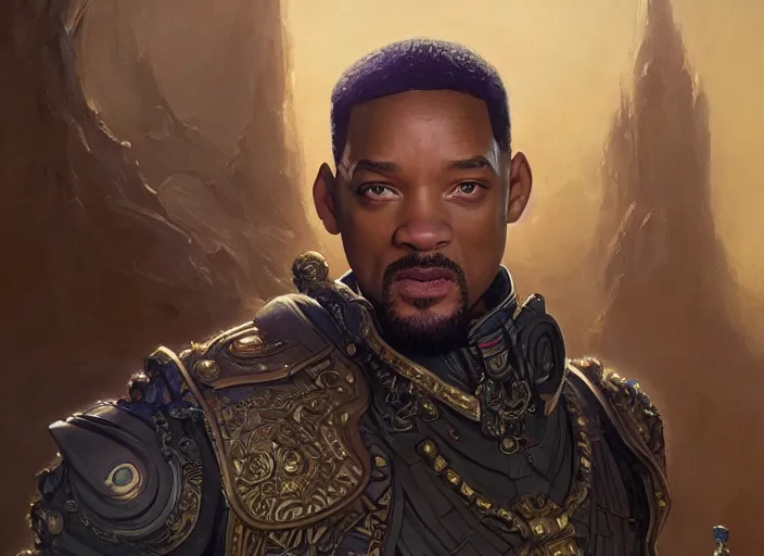 Image similar to will smith as oscar diggs, intricate, d & d, fantasy, art nouveau, digital painting, trending on artstation, sharp focus, wide shot, illustration, global illumination, ray tracing, art by artgerm and greg rutkowski and ruan jia