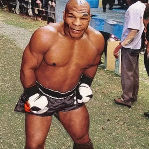Prompt: mike tyson as a very giant toad