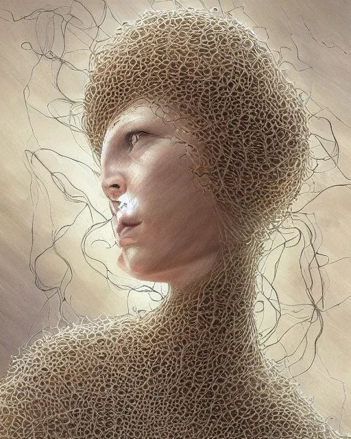 Image similar to conjuring an image from noise, by michael parkes, peter gric, and greg rutkowski, intricate, artgerm