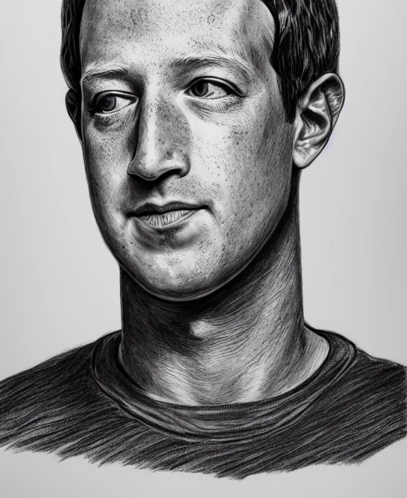 Image similar to a detailed pencil drawing of mark zuckerberg using the eye of agamotto