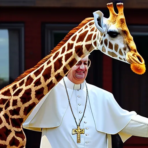 Prompt: giraffe pope,