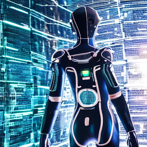 Image similar to love, diverse 5000 cybersuits, from behind, connection rituals, wide wide angle, vivid, elaborate, highly detailed, beautiful lighting