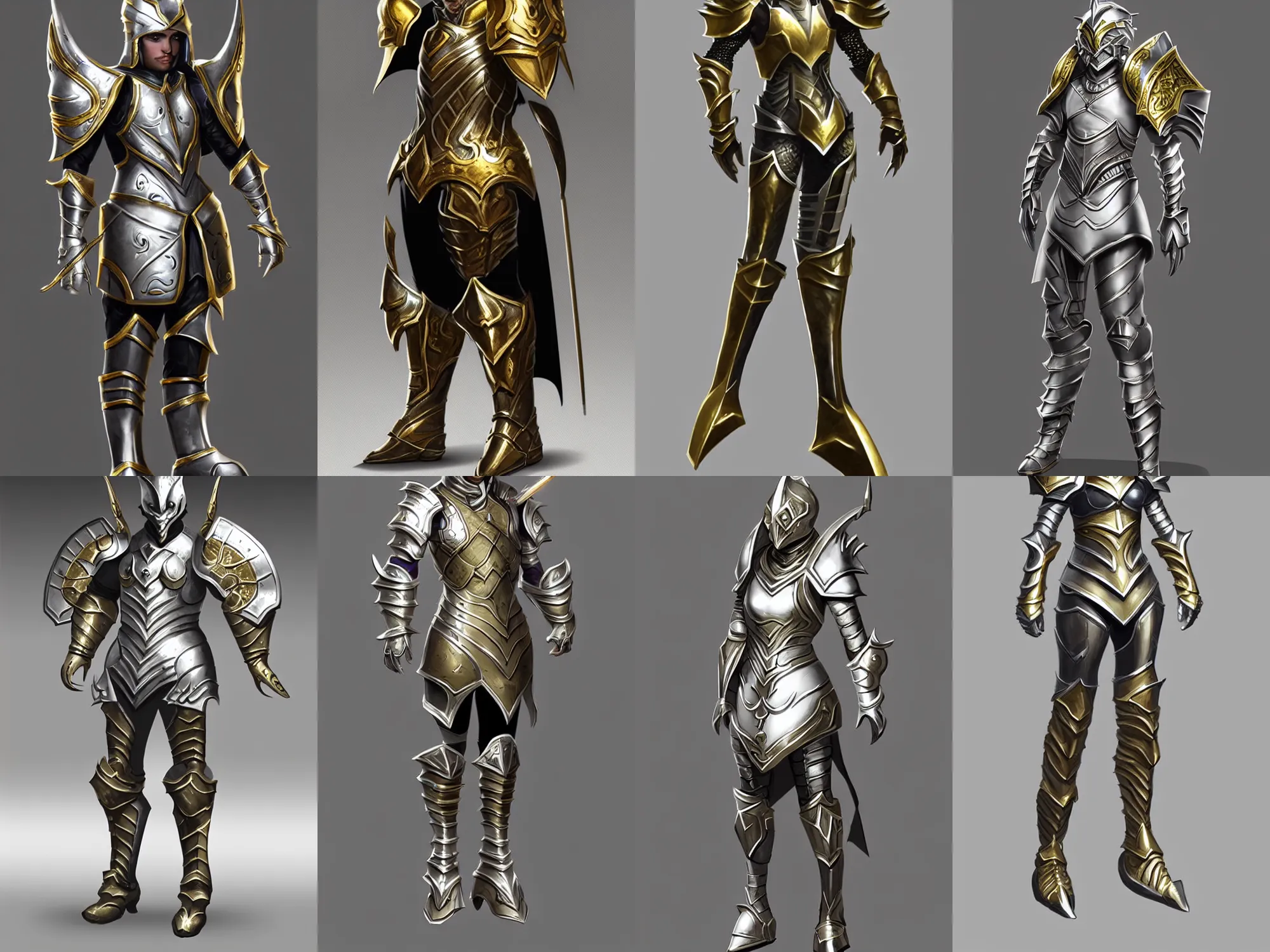 legendary armor, black with gold trim, extremely, Stable Diffusion