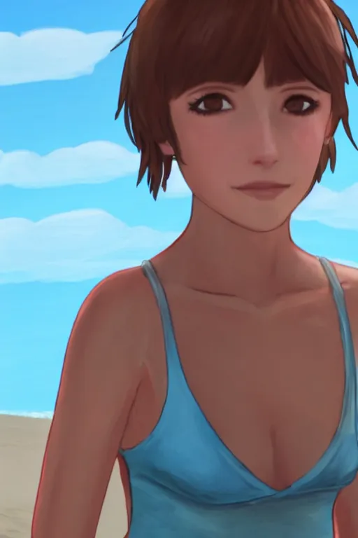 Image similar to Max Caulfield enjoying the summer on the beach