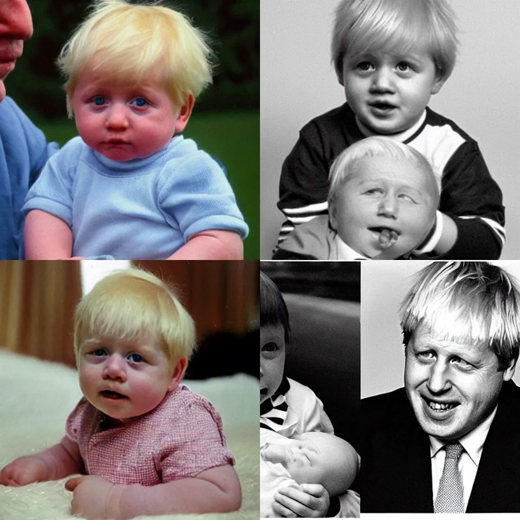 Prompt: boris johnson as a baby, a baby that looks like boris johnson