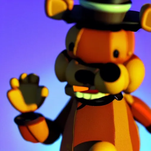 Image similar to freddy fazbear eating at mcdonald's, photography, 8 k,