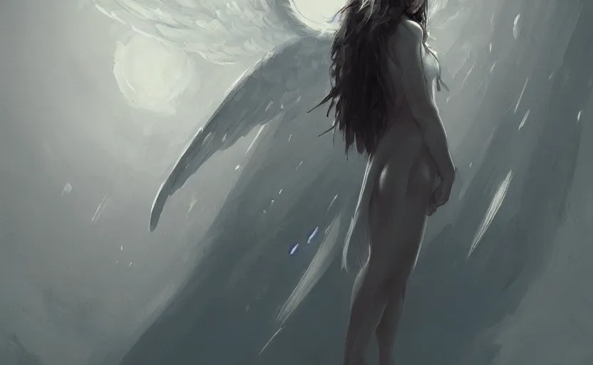 Image similar to A painting of an Angel trending on artstation in the style of Greg Rutkowski