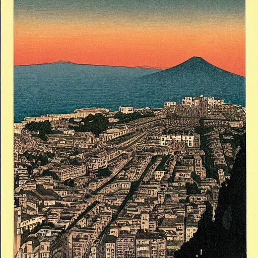 Image similar to Naples Vesuvio by Hasui Kawase