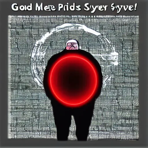 Image similar to god with laser eyes