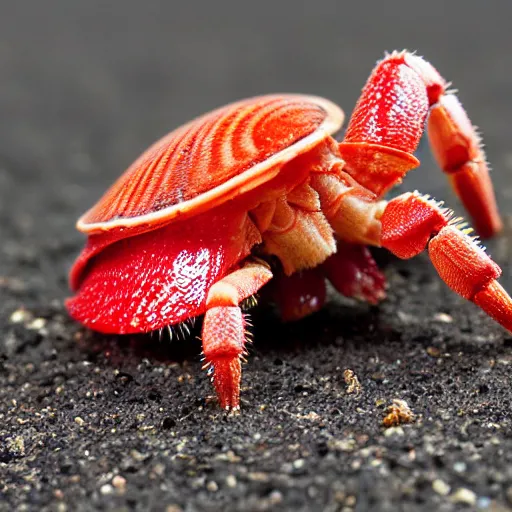 Prompt: Coenobita perlatus, the strawberry hermit crab.