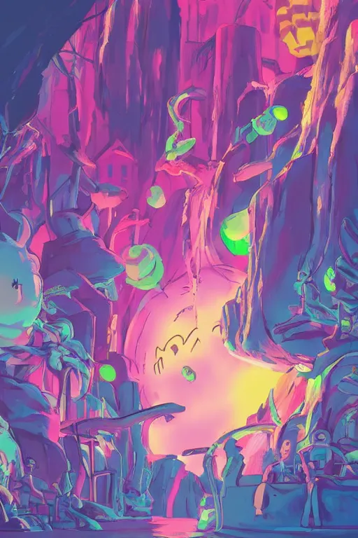 Prompt: monster energy, 4 k digital paint by studio ghibli hayao miyazaki. vivid colours, vaporwave lighting style, very sharp and detailed. trending on artstation and behance.