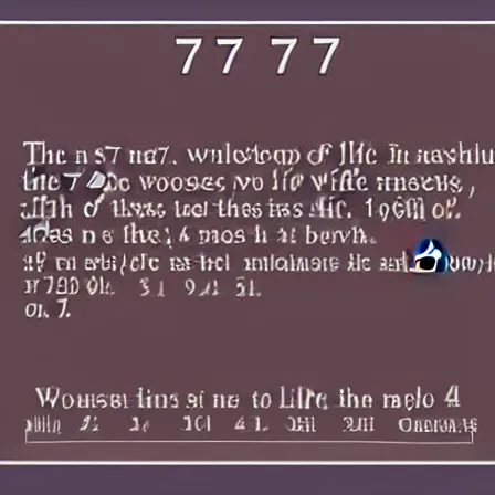 Image similar to The number 7, 7 worship, at least seven, seven is god, seven is life, 7 is the best number