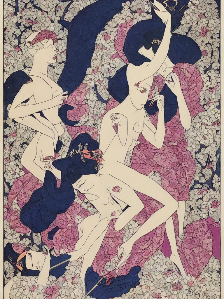 Image similar to a painting by george barbier,