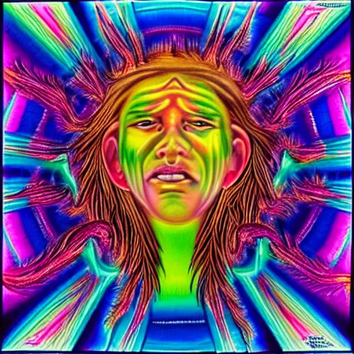 Prompt: A mystical near death experience in the style of Alex Grey