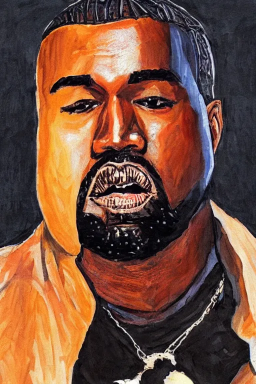Prompt: Portrait of Kanye West as the god-emperor of mankind